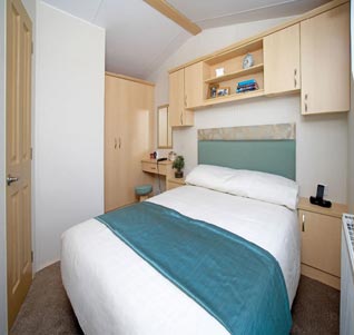 Static Caravan Two Single Beds Room